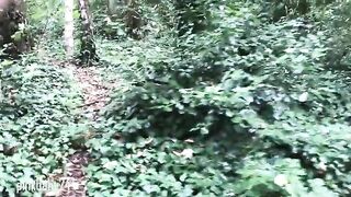 Girl outdoor pee desperation