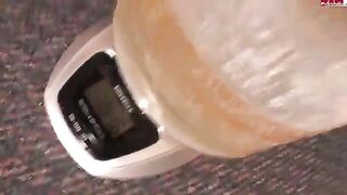 Lady peeing about two liters of urine