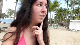 Girl peeing her bikini in the public