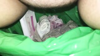 Huge pee in trash