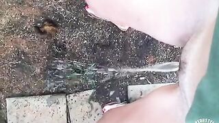 Filming while pissing on the footpath