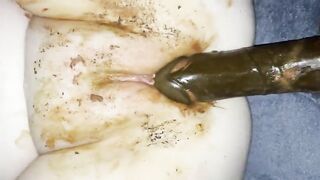 Lovely amateur wife takes hard black dildo