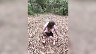 Hot pussy juice in the woods