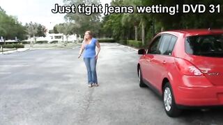 Just skintight jeans wetting compilation