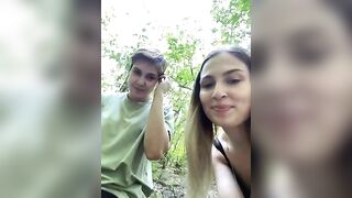 Lesbians masturbates in the park