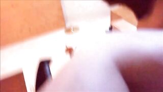 Mature lady masturbating with vibrator and shit