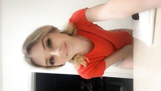 Stunning blonde teen fingering and pooping for you