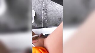 Out of the car pissing