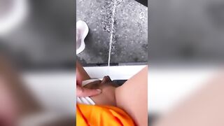 Out of the car pissing