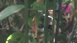 Outdoor peeing queen caught on cam