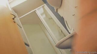 Curvy Wife Pee in bathroom