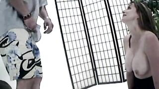 Gorgeous busty lady love piss shower