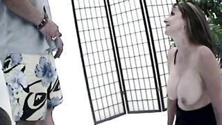 Gorgeous busty lady love piss shower