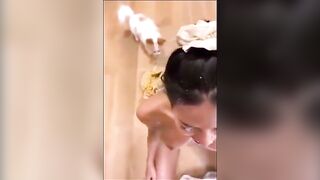 Cum & Piss on beautiful girl's face