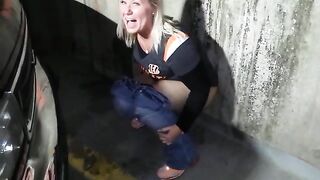 Pissing in the parking garage