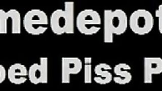 Chubby Blonde MILF Plays with Piss