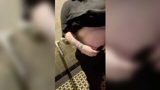 Chubby mature lady bathroom piss