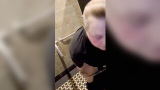 Chubby mature lady bathroom piss