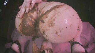 Dirty female ass smearing play