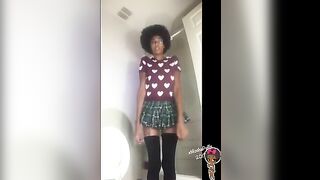 Black schoolgirl Pee Desperation