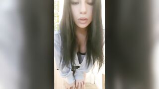 Cute French girlfriend and hot pee show