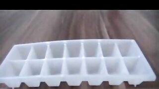 Brunette slut makes herself a pee cocktail