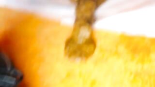 Naughty girl leaking sticky shit