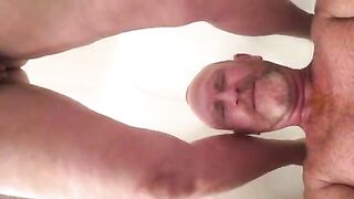 Shaved mature lady and hot pee