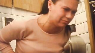 Chubby ass Latina girl shitting hard