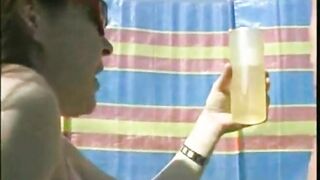 Pee juice from hot sweet stepdaughter