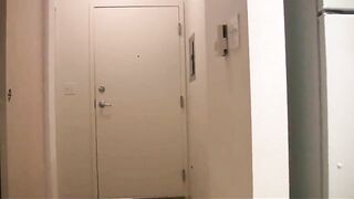 Sweet teen redhead showing her hot body before pissing