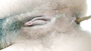 Mature hairy lady pissing and pooping nicely