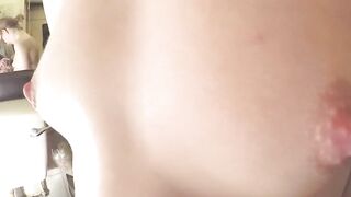 Tiny girl squats and pees