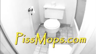 Brunette gal gets covered in pee