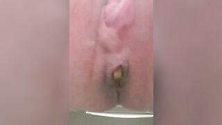 Dirty slut pooping hard