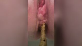 Cheeky messy shit closeup