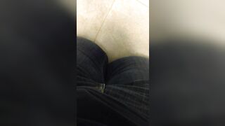 Yellow piss for your eyes only in her jeans