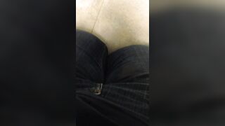 Yellow piss for your eyes only in her jeans