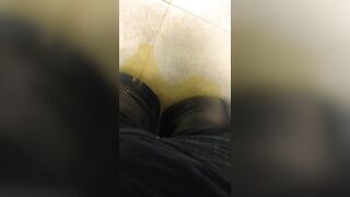 Yellow piss for your eyes only in her jeans