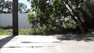 Dirty ass girl shitting in the backyard