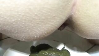 Sweet dark green shit from sexy ass