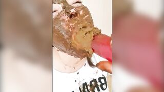 Eating mountains of messy shit