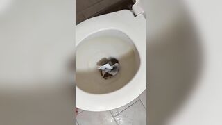 Brunette gal shitting
