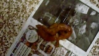 Juicy maid slut shitting