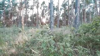 Smooth ass gal dropping shit in the forest