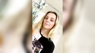 Smelling her poop