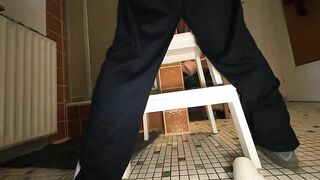 Cheeky lady and poop dropping