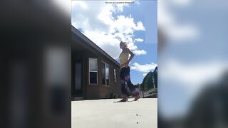 Nasty gym girl showing her ass and shit