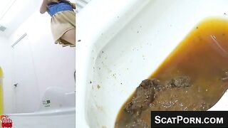 Asian Women Destroys Toilets With Their Messy Scat