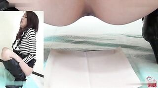 Beautiful Asian release messy amount of filthy poop